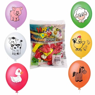 Bexiga Balão Temático Fazendinha Sortido Nº11 C/25 Uunidades em Oferta na Shopee