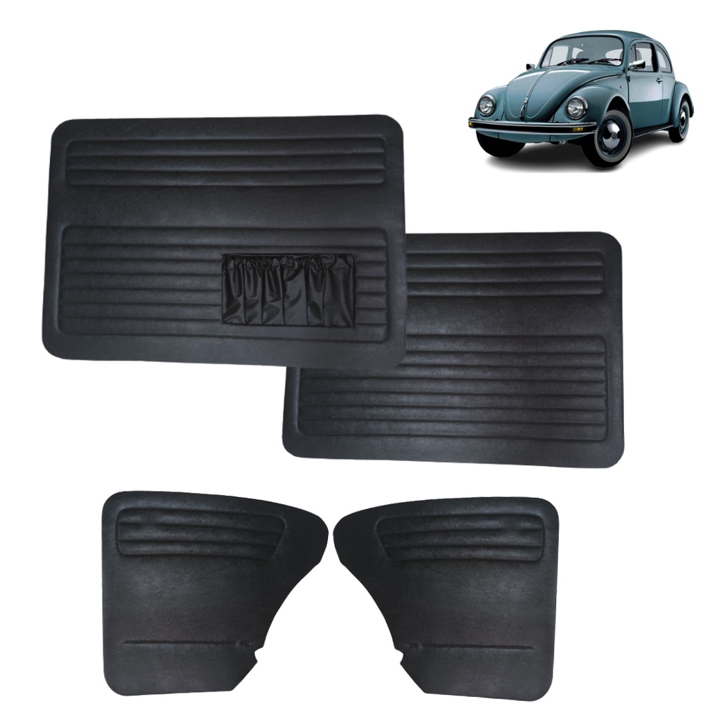 Forro Porta Vw Fusca 63-77 Jogo 4 Peças Com Bolsa em Oferta na Shopee
