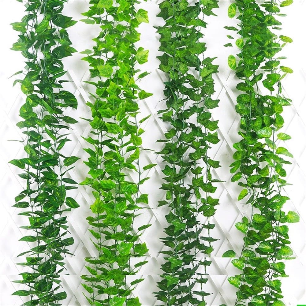 10 Metros Hera Verde Planta Artificial Trepadeira Ramas Folhagem Pendente