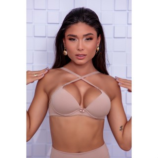 Sutiã com Alça Tic Tac Removível | Soutien Sexy Ótima Qualidade com Bojo | Lingerie Confortável em Microfibra com Preço de Fábrica