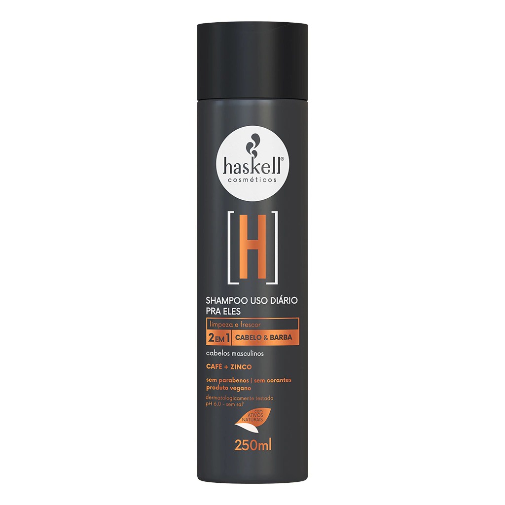 Shampoo Haskell Cabelo e Barba H 250ml - Uso Diário Para Eles