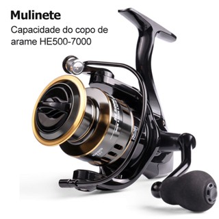 Molinete De Pesca De Metal EVA HE500-7000 Max Arraste 10kg Cana Em Água Salgada Mulinete De Pesca