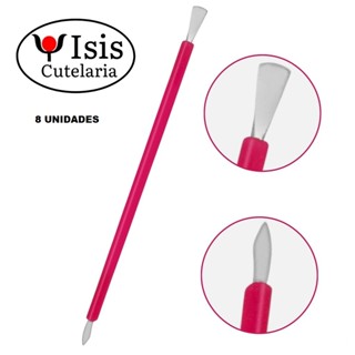 Kit 8 Espátula Para Unhas Inox Manicure Cutícula Pé Mão Desencrava