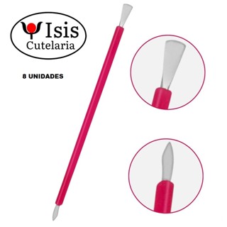 Kit 8 Espátula Para Unhas Inox Manicure Cutícula Pé Mão Desencrava