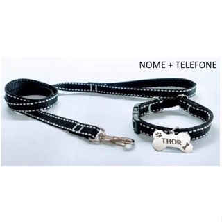 Coleira Gravada  NOME E TELEFONE  E Guia de Passeio em Oferta na Shopee