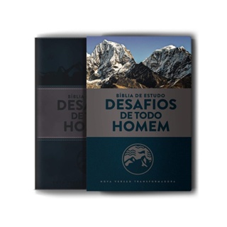 Bíblia Sagrada de Estudo Desafios de Todo Homem | NVT | Azul em Oferta na Shopee