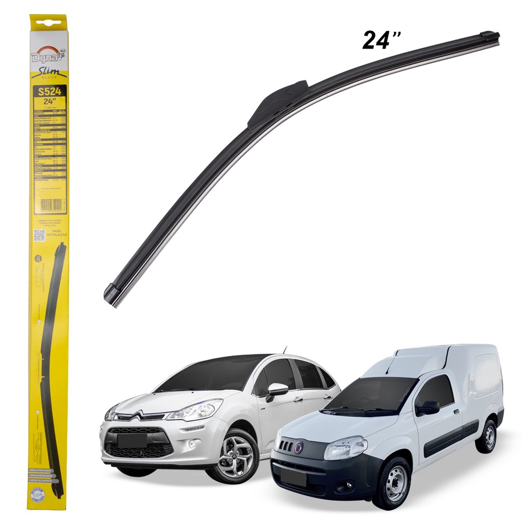 PALHETA DIANTEIRA NOVA SLIM+ 24" (G) C3 02/12 FIORINO 14/ IDEA/ IDEA ADVENTURE 06/10 MOBI 16/ TORO 16/ UNO NOVO 11/ CAPTIVA 08/17 CRUZE 11/16 MRIVA 02/12 TL1/TL2/TL5/TL7 DYNA S524