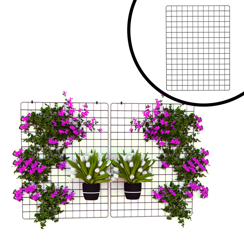 Kit Tela Aramada 60x80cm para Jardim Vertical Floreira Jardim Suspenso Horta Vertical