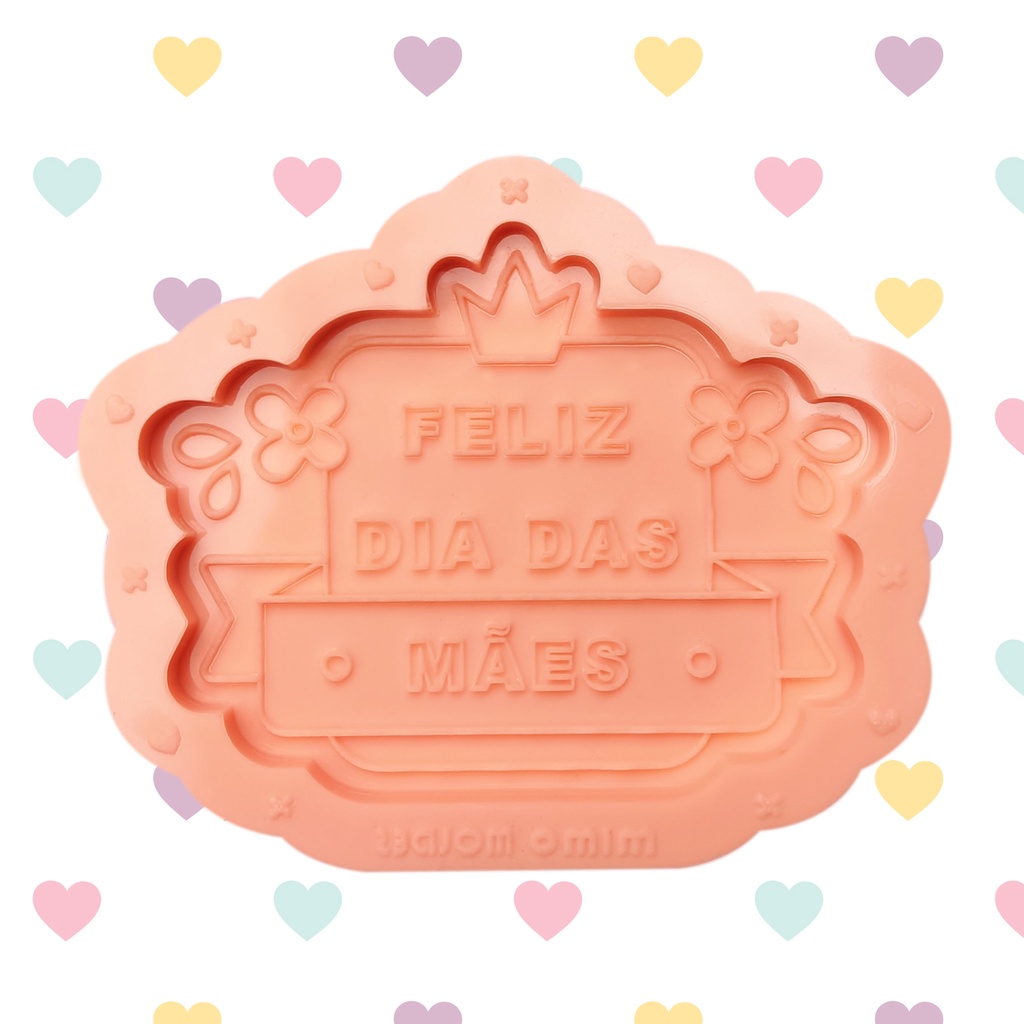 Molde Tag Plaquinha "Feliz Dia das Mães" - 6cm - Dia das Mães - Coleção Mãezinha