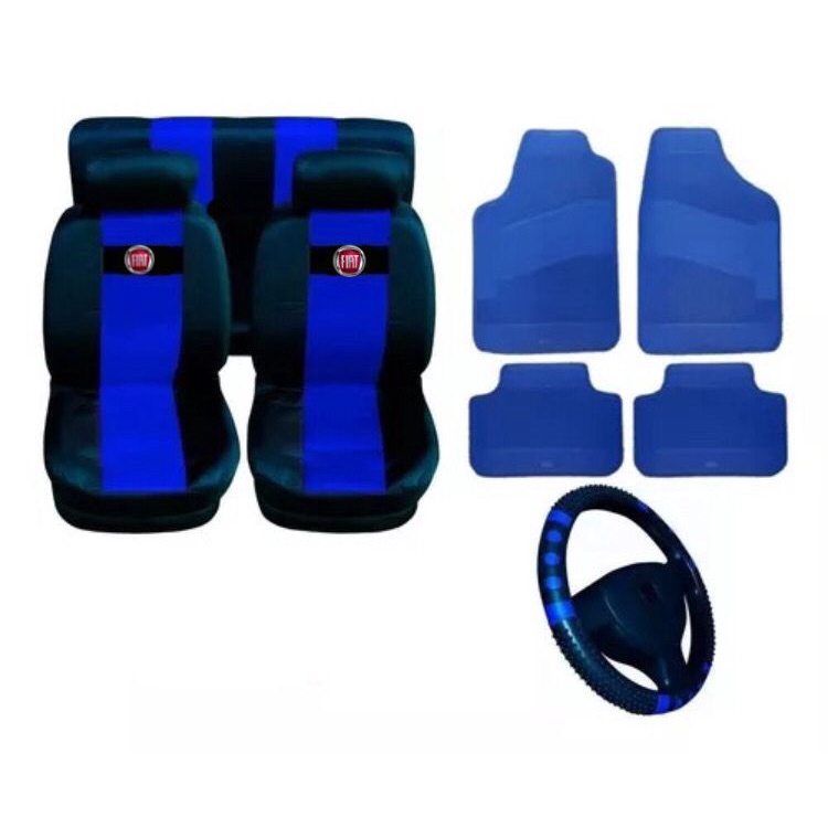 Capa banco carro kit tapete volante universal Fiat linea
