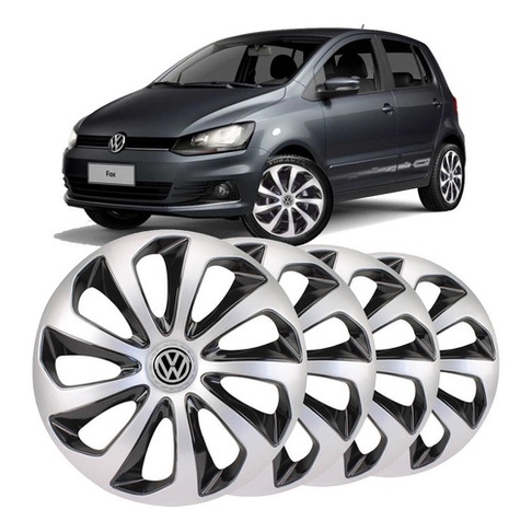 Conjunto Jogo 4 Calotas Velox Aro 15 Vw Volkswagen Fox Polo Golf Gol Parati Saveiro Esportiva