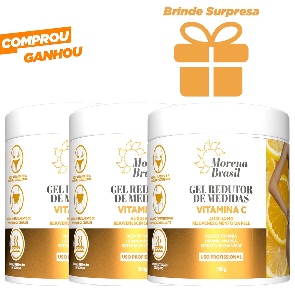 Kit 3 Gel Redutor de Medidas Laranja Amarga Morena Brasil