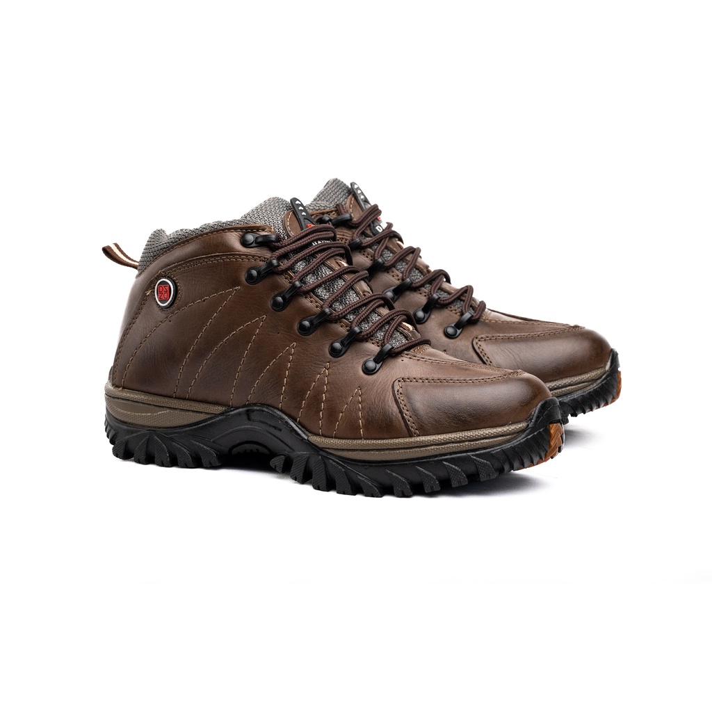 Tênis Adventure Couro Café Mega Confortável Estiloso Moto Motociclista Trilha Trekking Ca…