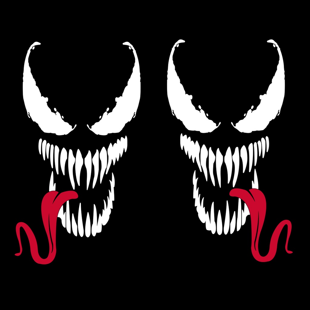 2 Adesivos Venom Grande Normal e espelhado em vinil Premium RGV