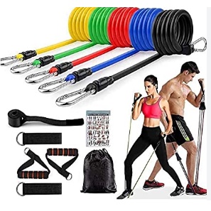 Kit 11 Elastico Extensor Treino Academia Exercícios Em Casa Elástico  Resistance Bands Ginastica GA-147