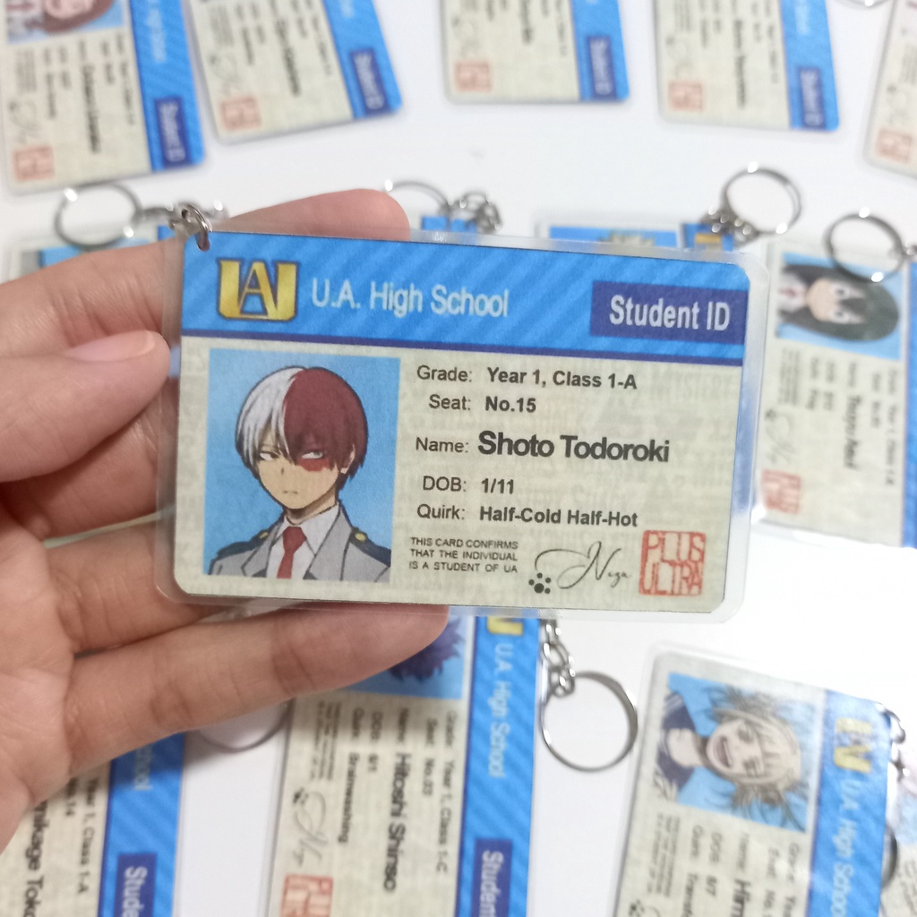 Chaveiros Card ID Estudante do Anime e Mangá My Hero Academia - Boku no Hero