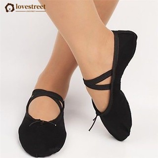 LT Lona Sapatos De Dança De Ballet Macio Pointe Gymnastics Black Shoes