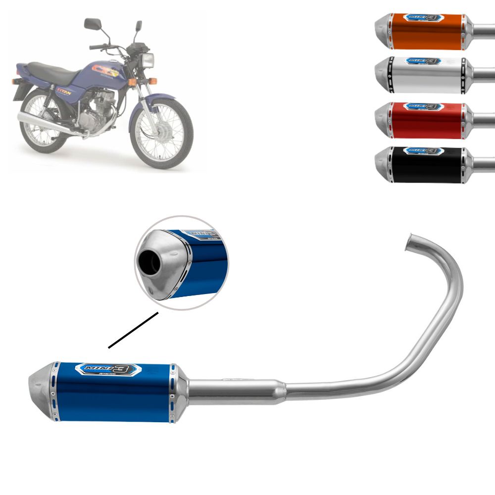Escapamento Escape Moto Pro Tork Compatível Honda Cg Titan 125 1976 Até 1999 Em Aço Curva Cromada em Oferta na Shopee