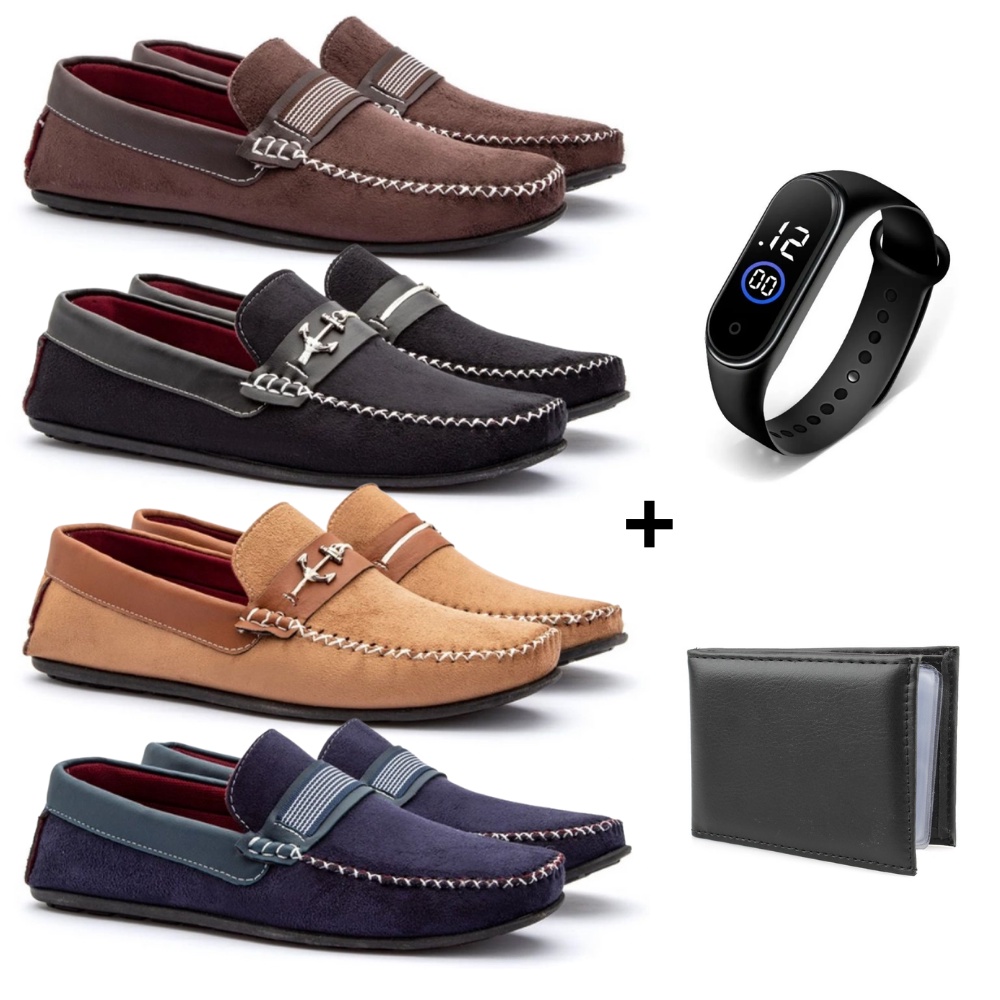 Kit 4 Pares de Mocassim Casual Masculino Extremo Conforto Lançamento + Acessorios em Oferta na Shopee