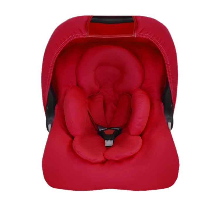 Kit para Bebê Conforto Completo, Vermelho, Capota, Capa, Apoio, Protetor de Cinto, 5 Peças