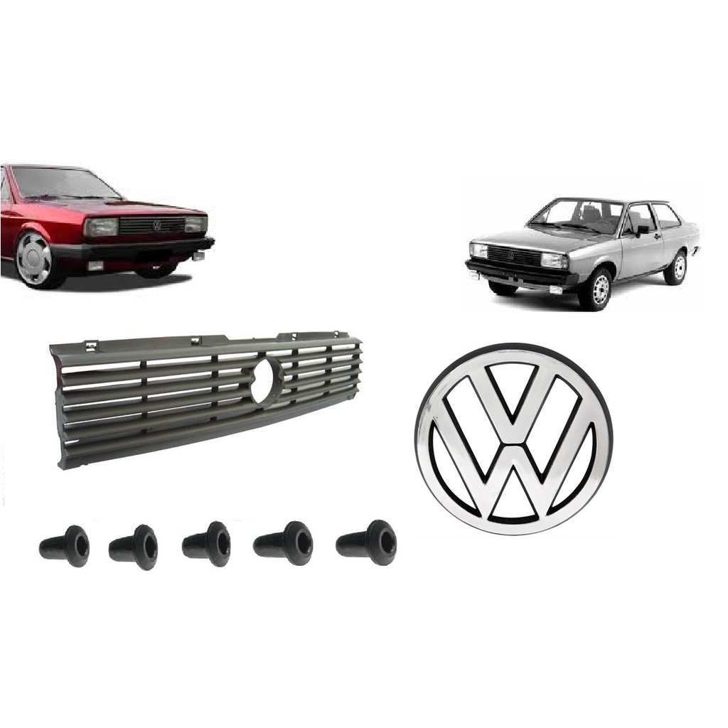 Grade Radiador Gol Voyage Parati 83 84 85 86 Preta + Emblema + Buchas 1002 em Oferta na Shopee
