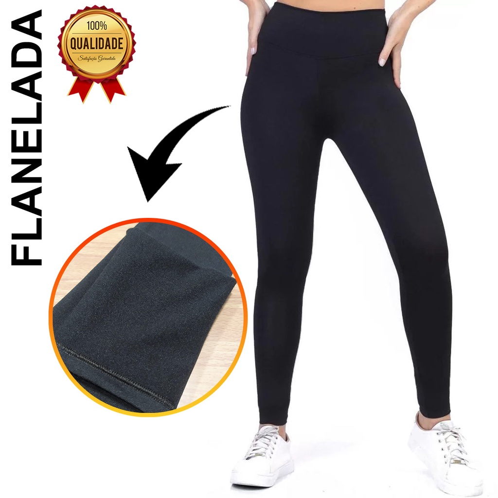 Calça Legging Feminina Grossa a Original Flanelada Cintura Cós Alto