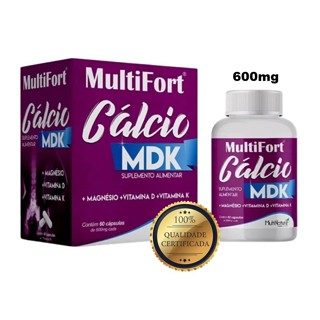 Cálcio MDK Vitamina D3 + K + Magnésio 60 Cápsulas 100% Concentrado 600mg