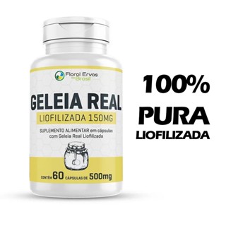 Geleia Real 100% Pura Liofilizada 60 cápsulas 500mg Natural - Floral Ervas