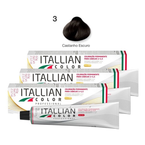 Kit 6 Tinta Profissional 3.0 Castanho Escuro Itallian Color