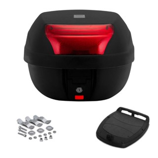 Bau Moto Bauleto Pro Tork Smart Box Com Refletor 28 Litros Caixa Para Motoboy Vermelho Cristal Fumê Universal