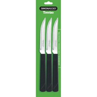 TREVISO - FACA MESA C/ 03 PCS CABO PRETO em Oferta na Shopee