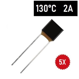 5 Fusível Térmico 2A 130 Graus 130C 130°C Ventilador