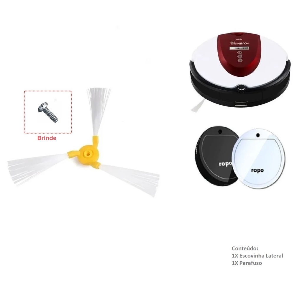 Escova Lateral Para Aspirador Housekeeper,  Ropo Glass 1 e 2 ou Orion Ho042 da Multilaser