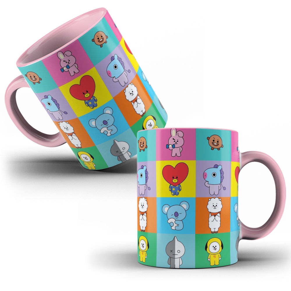 Caneca Porcelana Personalizada BT21 Mascotes BTS