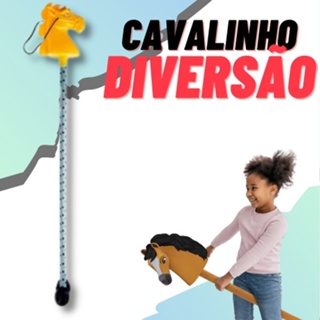 Cavalinho de Pau Infantil 🎠 Madeira Resistente – Brinquedo Clássico e Seguro em Oferta na Shopee