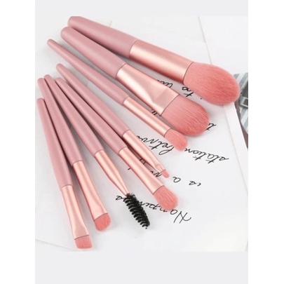 15 Kit 8 Peças Conjunto De Pincéis De Maquiagem com Estojo Transparente Para Viagem