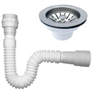 Sifao Universal Sanfonado Flexivel e Valvula 3 1/2 Americana Ralo Inox Pia Tubo Extensível Ajustável em Oferta na Shopee