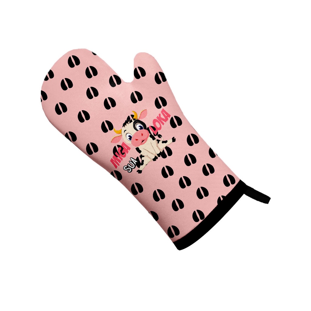 Luva de Cozinha Forno em Neoprene Vaca Miga Sua Loka Vaquinha