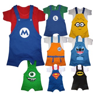 Jardineira bebê/ Conjunto bebê / Mesversário/ Personagens/ Body/ Temático