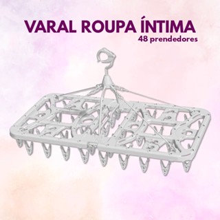 Varal Retrátil 48 Prendedor Resistente Dobrável Lavanderia