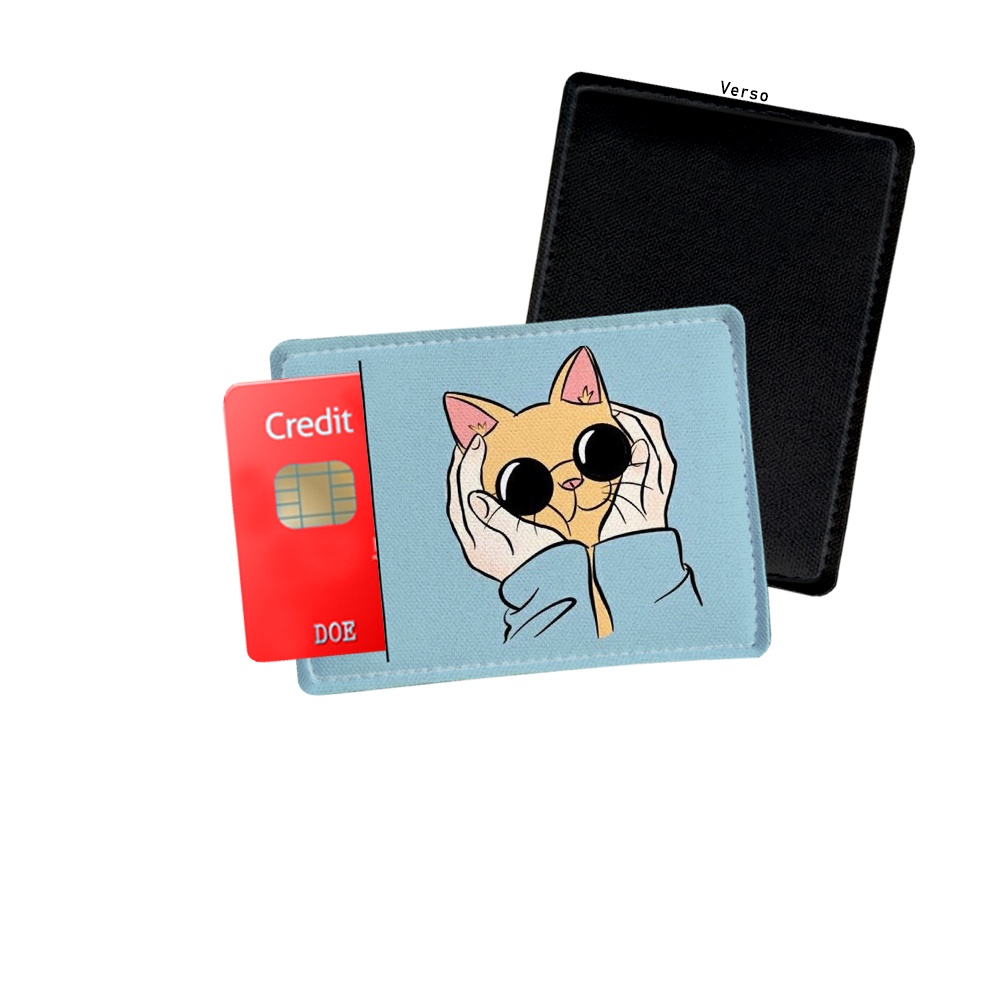 Porta Cartão de Credito Gato Laranja Carinho