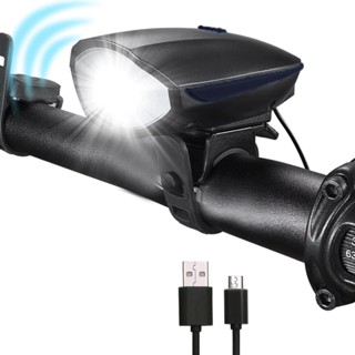 Lanterna bike Farol Buzina Recarregável Usb 140db Speaker r-52