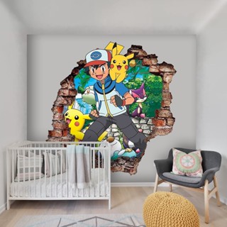 Adesivo Parede Pokemon Buraco 3d M²