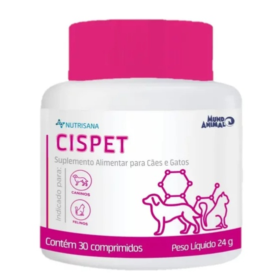 Nutrisana Cispet 30 Comprimidos Suplemento para Cães e Gatos Mundo Animal - Pets