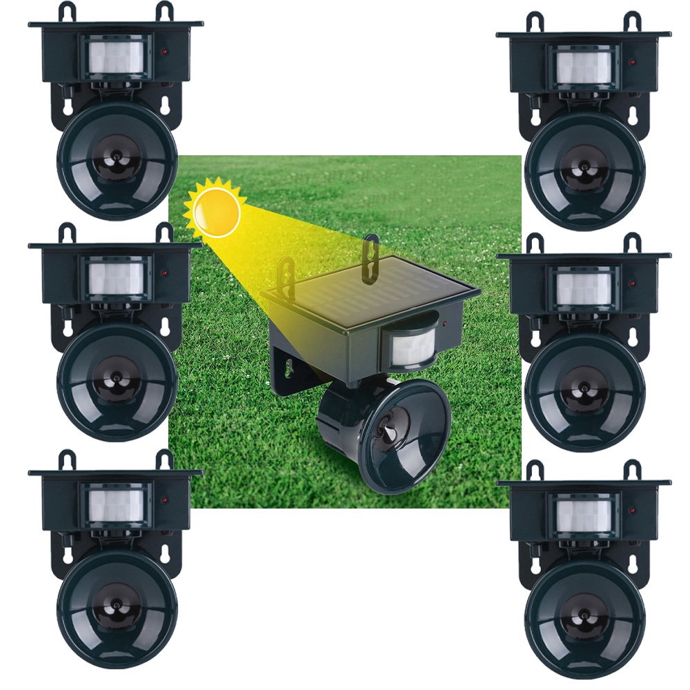 Repelente Solar Ultrassonico Kit 6 Uni Afasta Pombo Rato Roedores Insetos Sensor Proximidade Movimento Casa Jardim Quintal