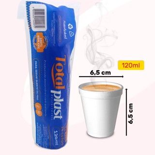 Copo Térmico de Isopor 120ML - Pacote Com 20 Copos Totalplast