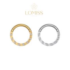 Piercing Argola Clik TitÂnio G23 Pvd Detalhes ZircÔnias Lateral《Lomiss piercing》