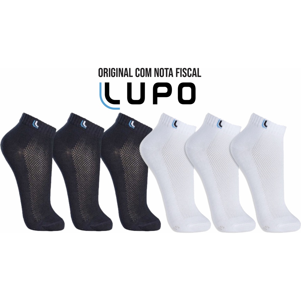 Meias Lupo - Kit 6 Pares Meias Esportivas Lupo Cano Curto em Oferta na Shopee