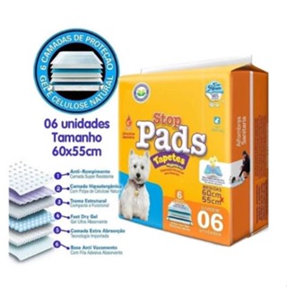 Tapete Higiênico Pet Cães Stop Pads C/6 60Cmx55cm Envio Rápido