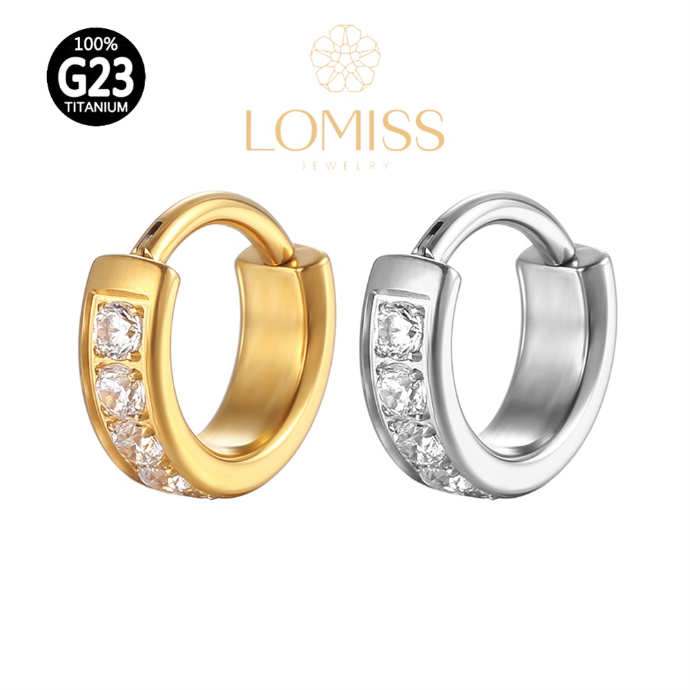 Piercing Orelha Argola Clik Titânio Pvd Zircônia Cravejada Lomiss piercing em Oferta na Shopee